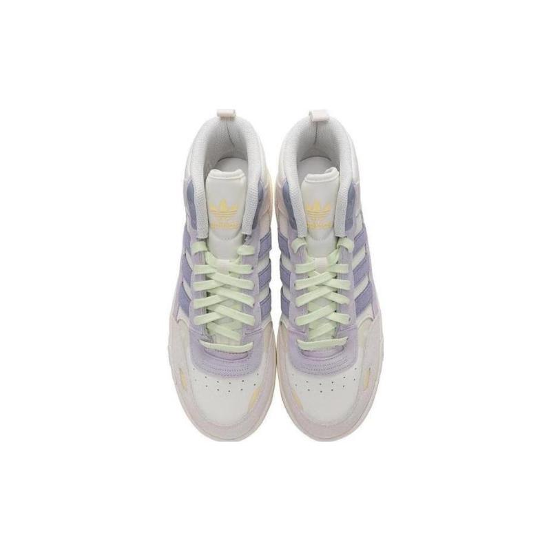 Adidas Originals Post Up Slip Resistant Mid Top Skateboard Shoes Unisex White Purple Sneakers IG9129