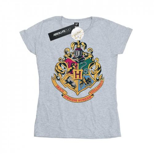 

Harry Potter Womens/Ladies Hogwarts Crest Gold Ink Cotton T-Shirt XXL білий
