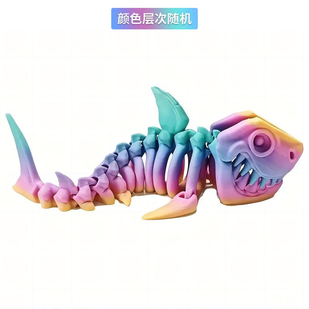 Non-Toxic 3D Printing Shark Model Jointed Full Movable Birthday Gift Realistic Animals Decorative Desktop Ornament Movable 17.5Cm Shark