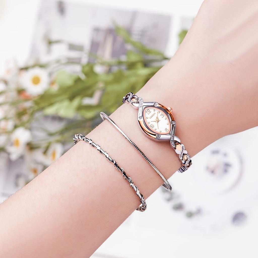 TIME100 Bracelet Watch with Citizen 30M Water Silver and Rose Gold Women's Japanese-Made Movement, Dual-Tone Design, Resistance,