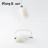 5pcs White Plush Cat Toy Replaces Head Cat Teasing Stick Teasing Interactive Wand Pet Toy