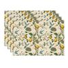 Brown Lemon Tree Bird Flower Summer Placemats Set of 4,12x18 Inch Seasonal Spring Table Mats for Party Kitchen Dining Decoration