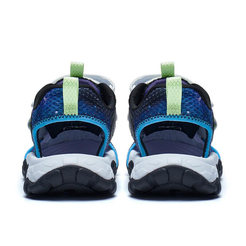 Li Ning Childrens Treading Wave 2.0 Comfortable Non-Slip Wear-Resistant Lightweight Sandals Kids Sandals Black White Purple YKUT006-3