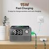15W Fast Wireless Charger with Bluetooth Speaker and Alarm Clock Radio,4 In1 Wireless Charging Station for iPhone,Android Phones with FM Radio