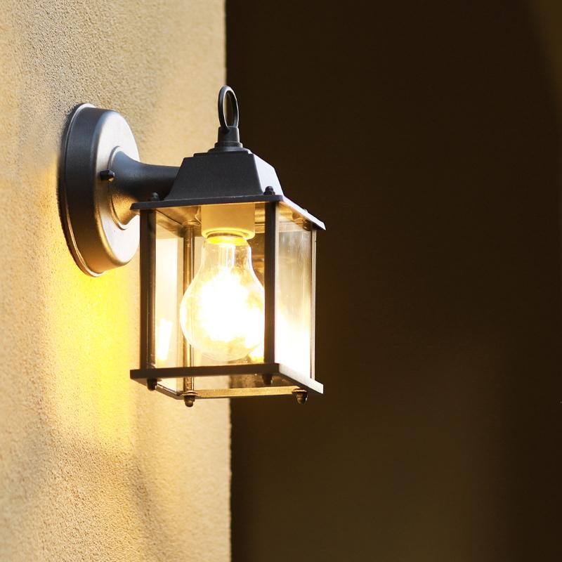 Modern Nordic Style Outdoor Waterproof Wall Mounted Lamps Iron Base with Aluminum Body Lampshade LED Light Source for Gates