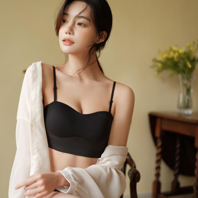Spring and summer new bra vest thin big chest small comfortable gathering no steel ring no trace tube top underwear