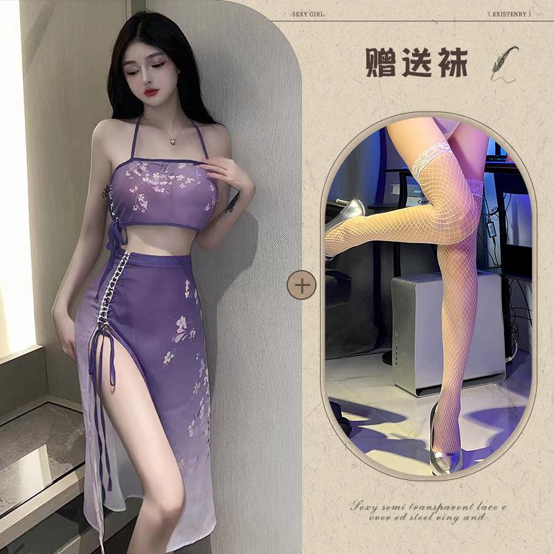 Sex lingerie sexy long dress retro cosplay distribution wholesale classical style perspective seduction