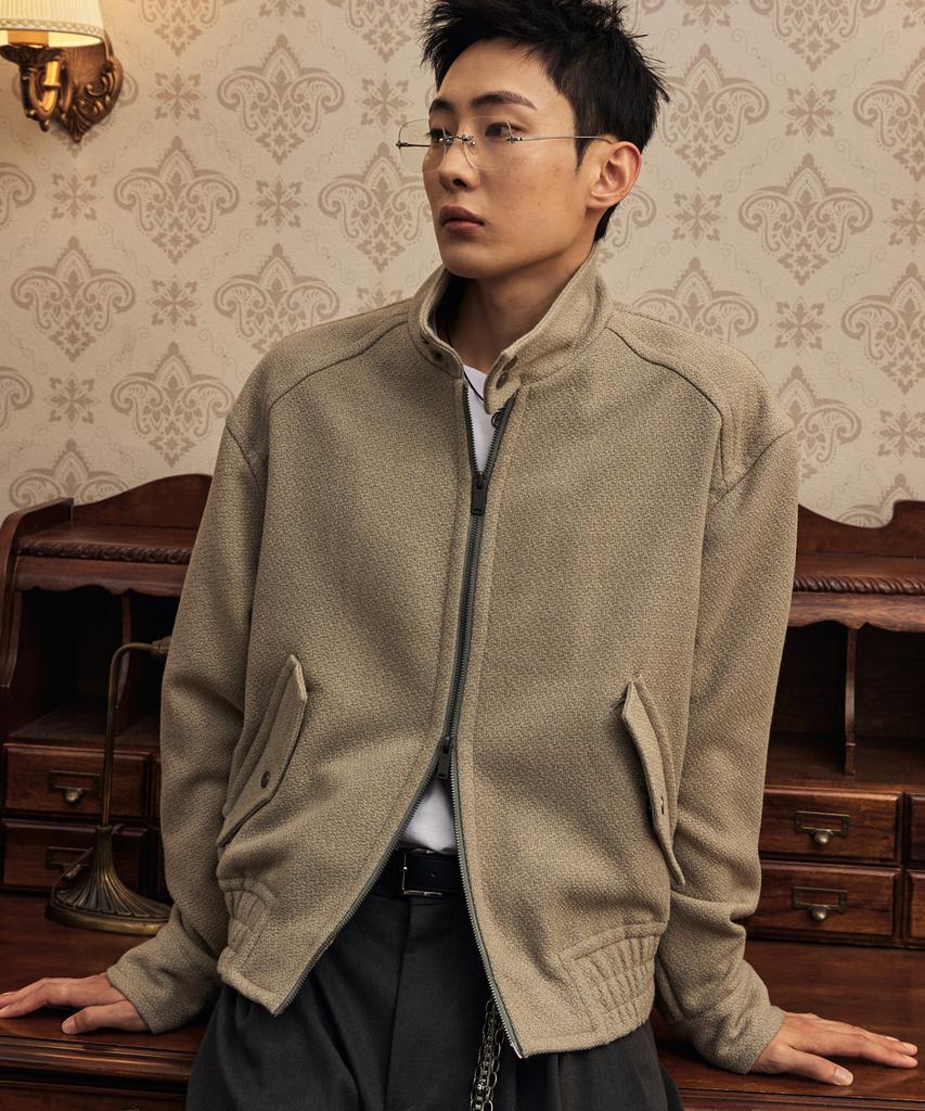 Eyeunderstand Texture Harrington Jacket (Cream)