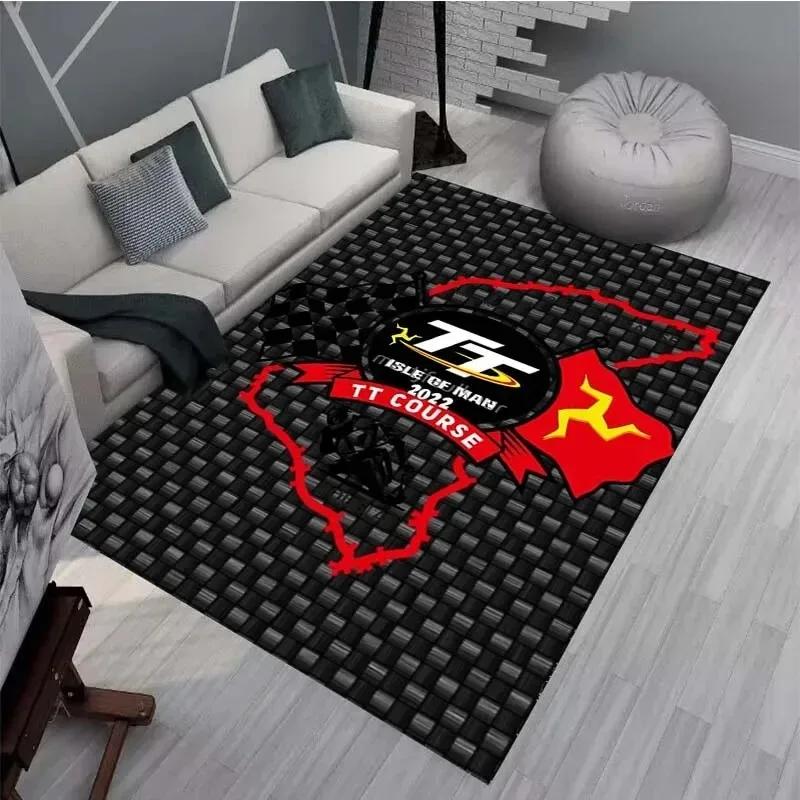 Isle of Man TT Teppiche und Läufer Motorradwettbewerb Teppich Wohnzimmer Schlafzimmer Dekoration Große Fläche Weicher Teppich Kinderzimmer Teppich