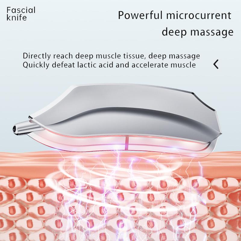 Electric Fascia Scraper Massager with EMS, Heat Therapy & Vibration - 3-Speed Adjustable for Muscle Pain Relief