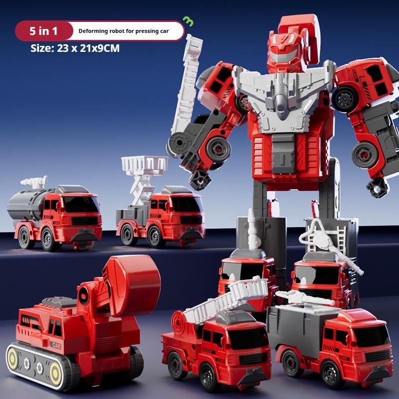 

Деформированный инженерный автомобиль, комбинированный робот-головоломка, раннее образование, мальчик, игрушечный пресс, пожарная машина, игрушечный автомобиль красный