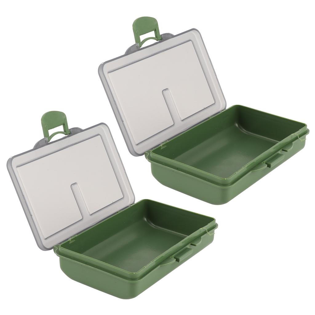 2 Stück Angelhaken Köder Gadget Box Mini PP Aufbewahrungsbox Etui für Angelzubehör