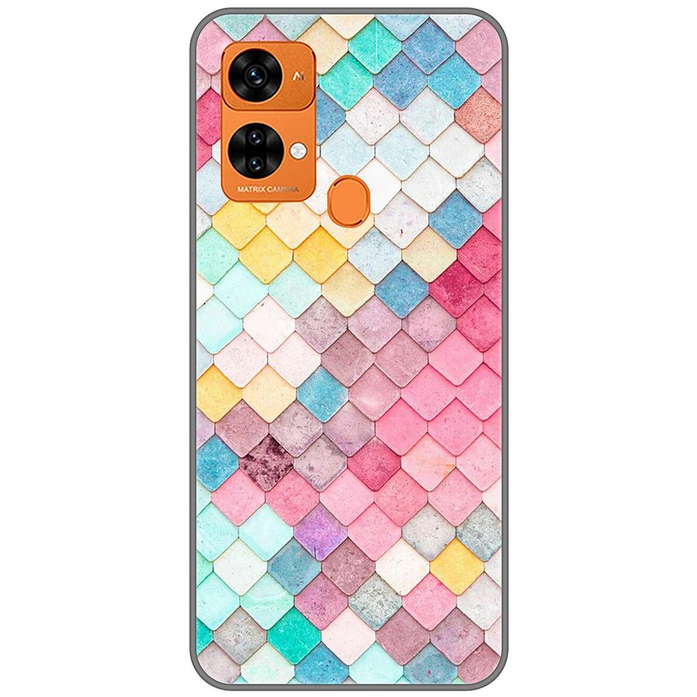 for Oukitel C33 Black Case 6.8inch Soft Tpu Cute Cartoon Back Cover on OukitelC33 Full protection bumper Anti-fall shockproof