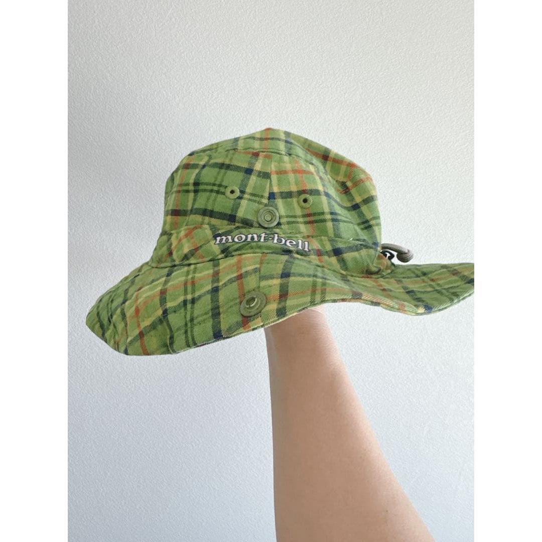 Used mont-bell kids hat plaid pattern