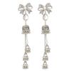 Bow-Set Diamond-Fringed Wind Chime Earrings For Women, Retro Ethnic Feng Shui Drop Elegant Temperament Earrings