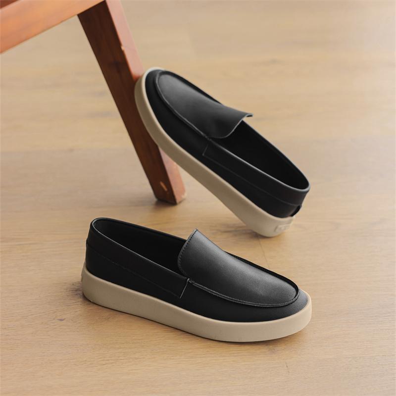 Fashion Classic Leather Mens Formal Loafers Simple Dress Moccasins Breathable Slip on Flats Leisure Walk Driving Shoes Man Driving Shoes