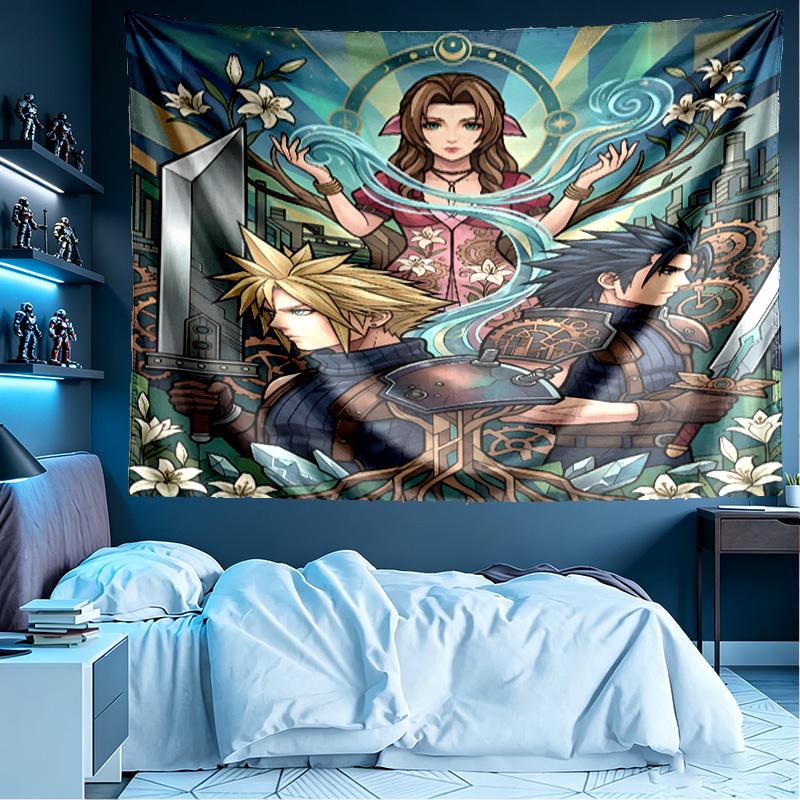 Final Fantasy Print Tapestry, Lightweight Wall Hanging, for Bedroom, Dorm, Living Room, Home Art Decor, Birthday Christmas Gift for Friends