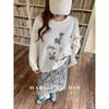 Maxi Chubby plus Size Print round Neck Long Sleeves Sweatshirt Women's Autumn Plus Size Ladies Loose Slim Looking Casual Hooded Top