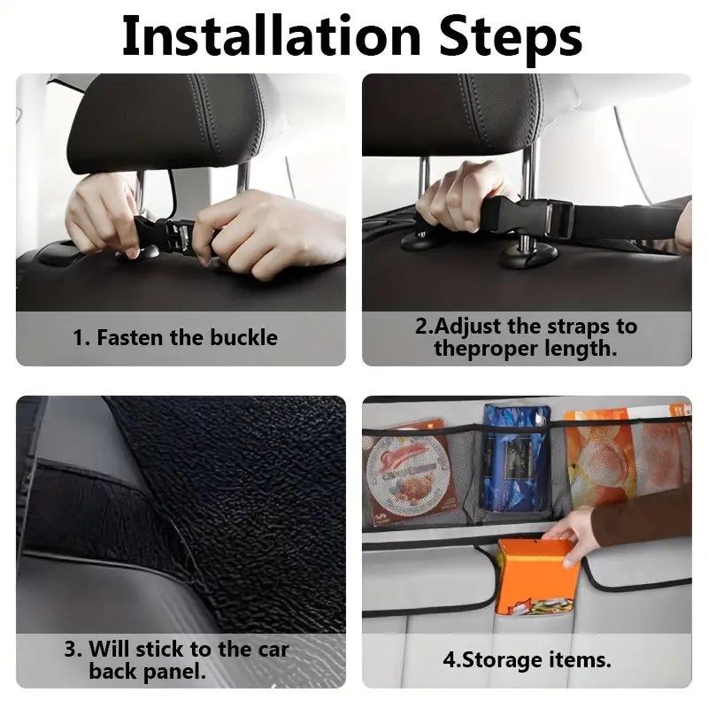 Large Capacity Car Trunk Bag Mesh Solid Color Backseat Storage Bag Car Interior Storage Bag Auto Organizer Accessories For Most