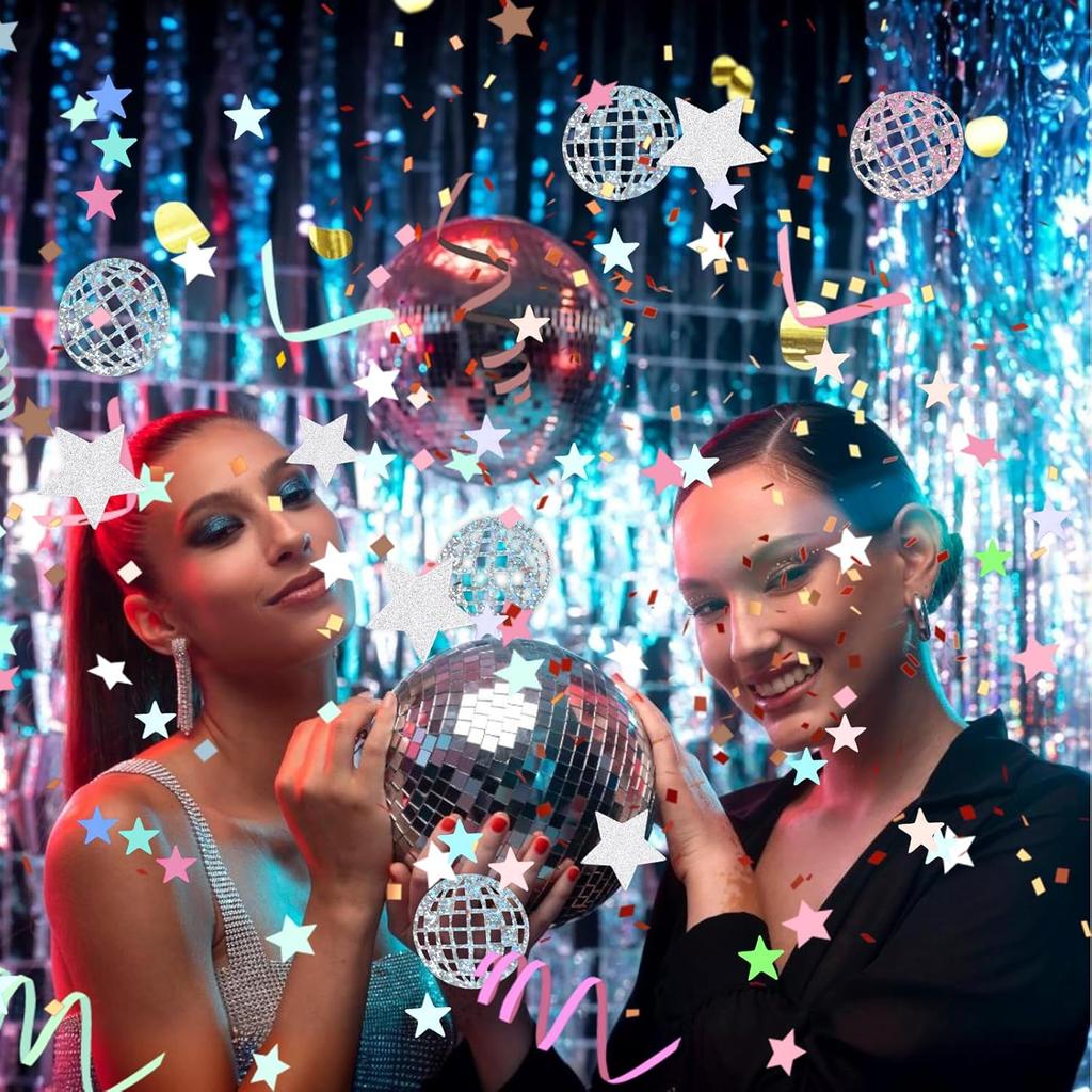 6000 PCS Glitter Star Confetti with Diamond, 60g/2 Ounce 6mm Silver Metallic Foil Star Confetti for Party Wedding Decorations