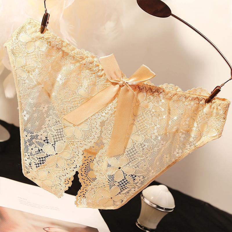 Panties female sexy charming lace open crotch free transparent large size temptation low waist Japanese large size briefs