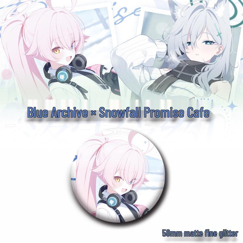 Blue Archive x Snowfall Promise Shirokami Shirako & Hoshino Acrylic Stand Badges 58mm Badge