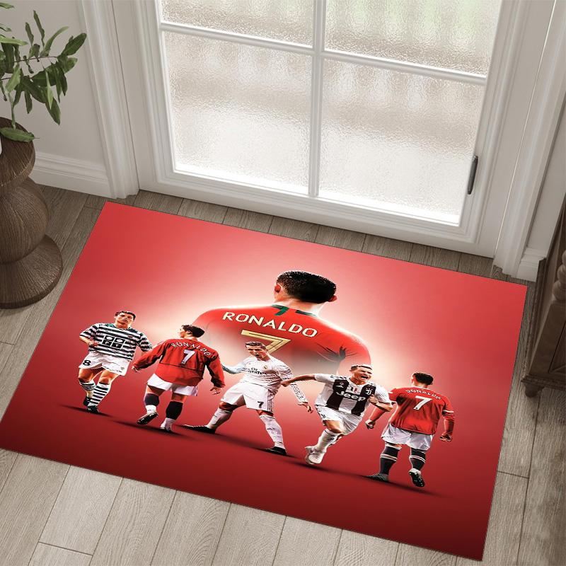 Tappeto in Cristallo Velluto Design Cristiano Ronaldo Accogliente Non?Tappeto Stampato Antiscivolo per Camera da Letto Soggiorno Ingresso