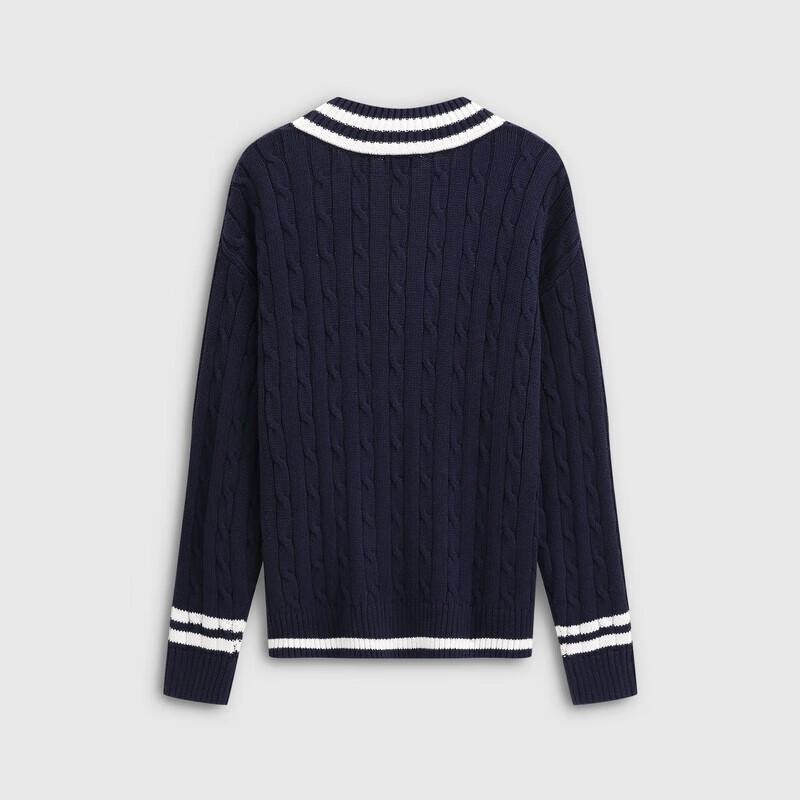 Gap Maglione da donna a trecce in cotone, scollo a V, vestibilità larga, autunno 2025