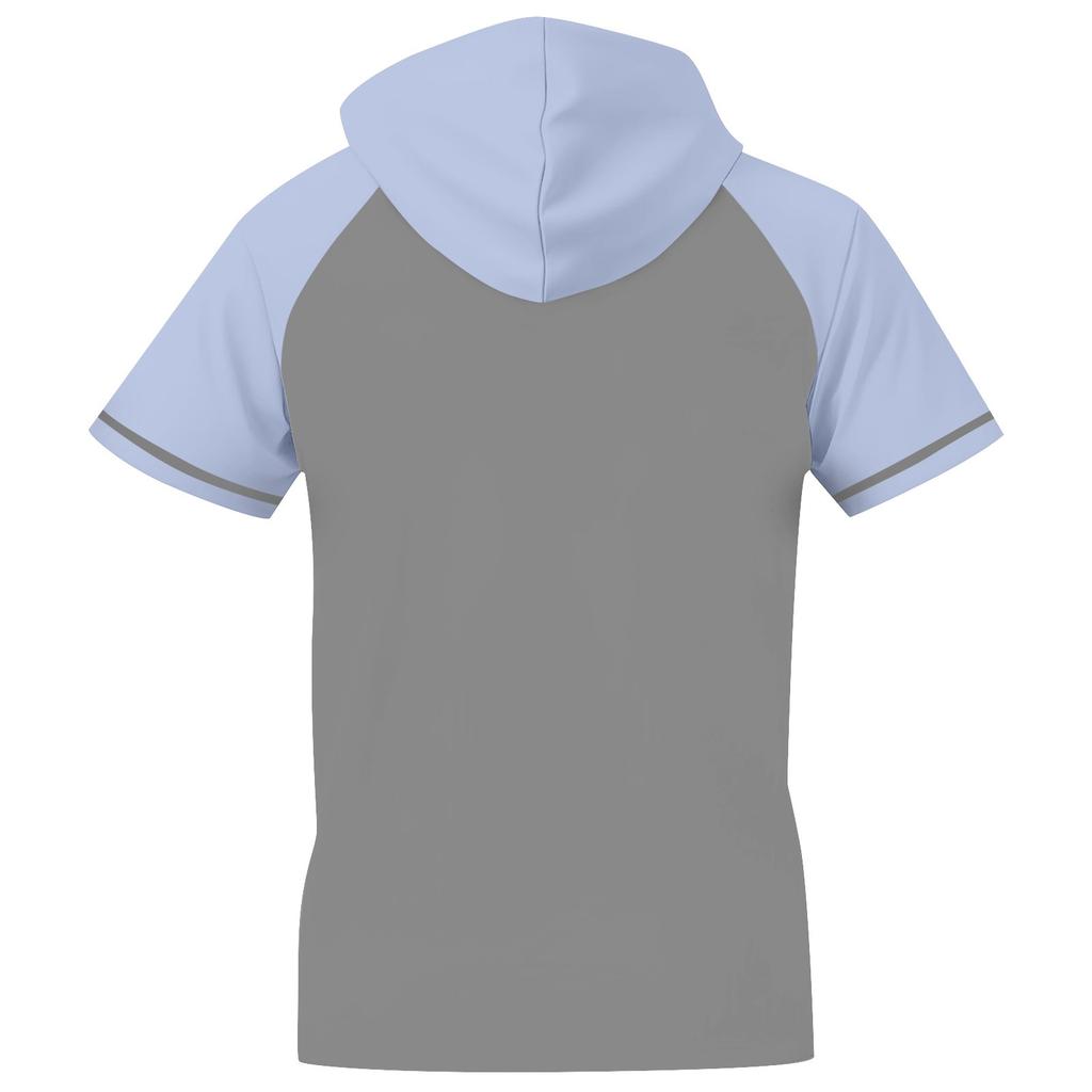 Men's Straight Shoulder Short-sleeved Hoodie T-shirt Sweatshirt