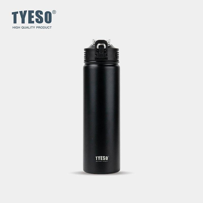 Tyeso 600/750ML Thermos Bottle With Straw Stainless Steel Car Thermal Cup Sports Water Bottles Keeps Cold and Heat Thermal Mug