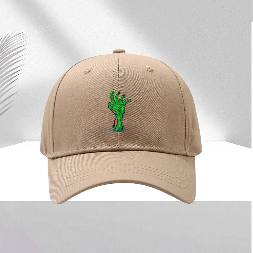 Green Zombie Hand Baseball Cap Polyester Adjustable Printed Cap for Halloween Outdoor Sports One Size