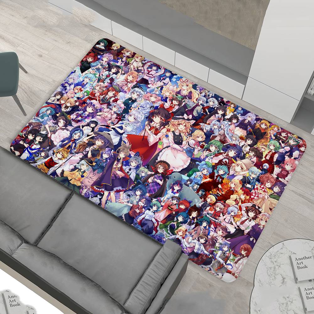 Classic T-Touhou P-Project Floor Mat INS Style Soft Bedroom Floor House Laundry Room Mat Anti-skid Household Carpets