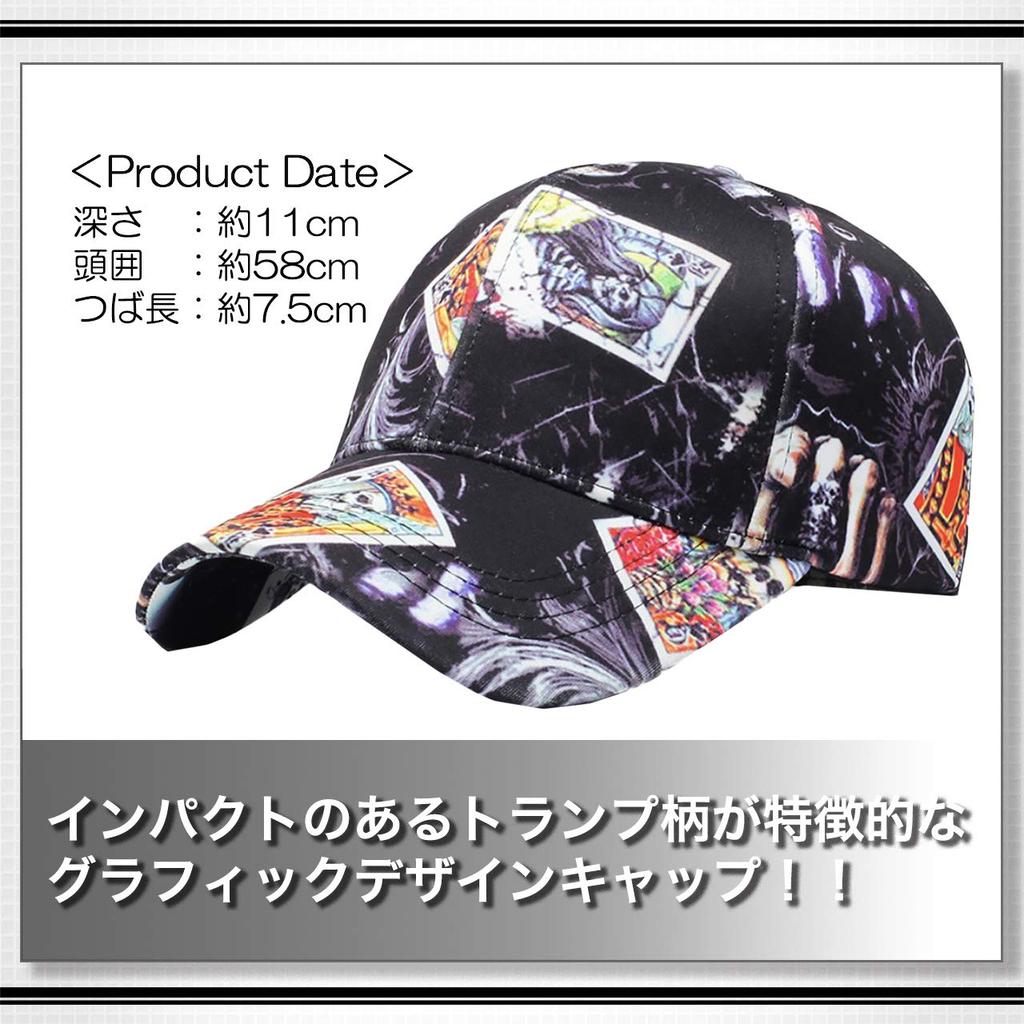 WHITE FANG CA343 Kappe mit englischem lässigem Tarot und Spielkarten (Schwarz) Herren Buchstaben, Logo, Design, Karten,