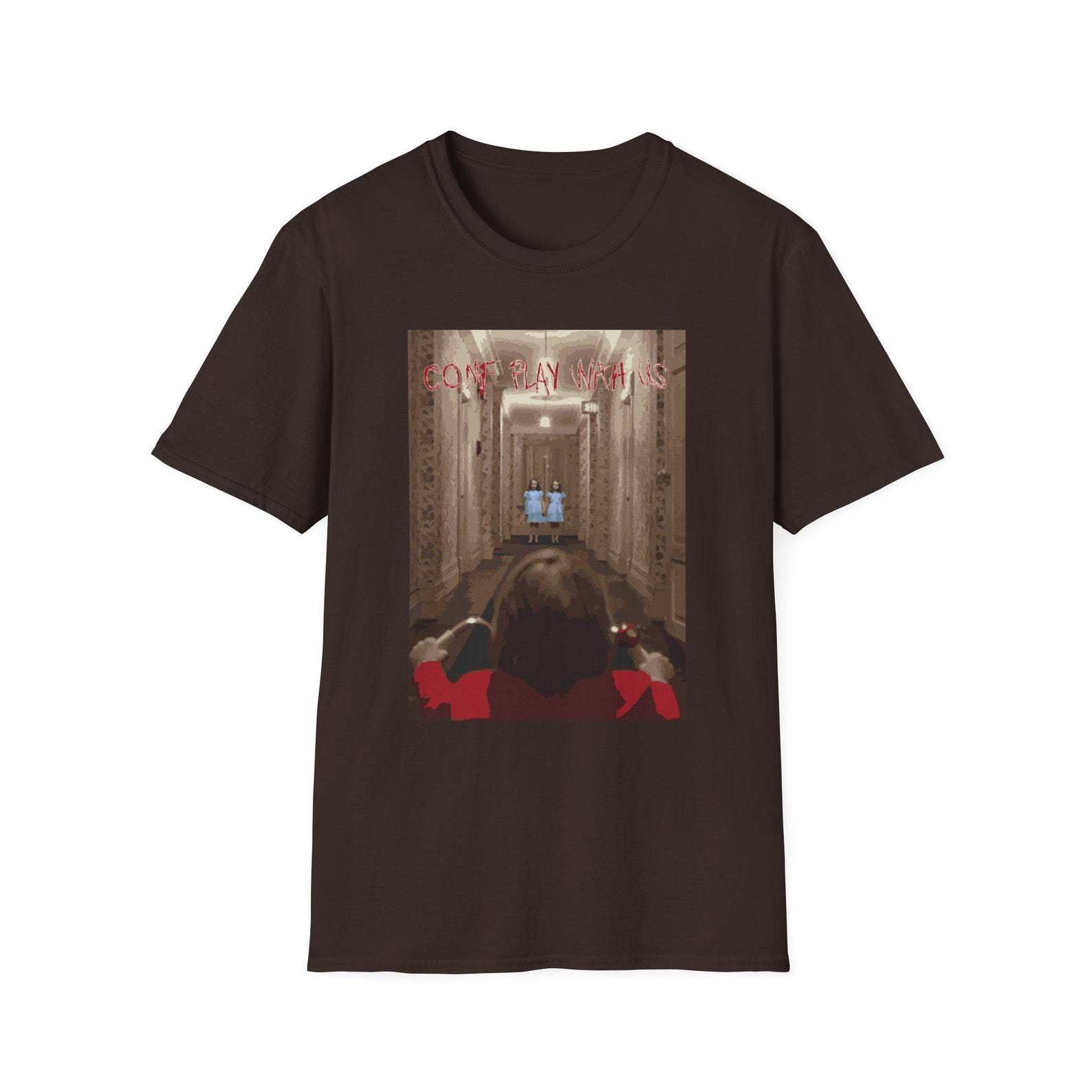 The Shining - Danny Torrance Meets The Grady Sisters - Come Play With Us - Unisex Softstyle T-shirt 4XL