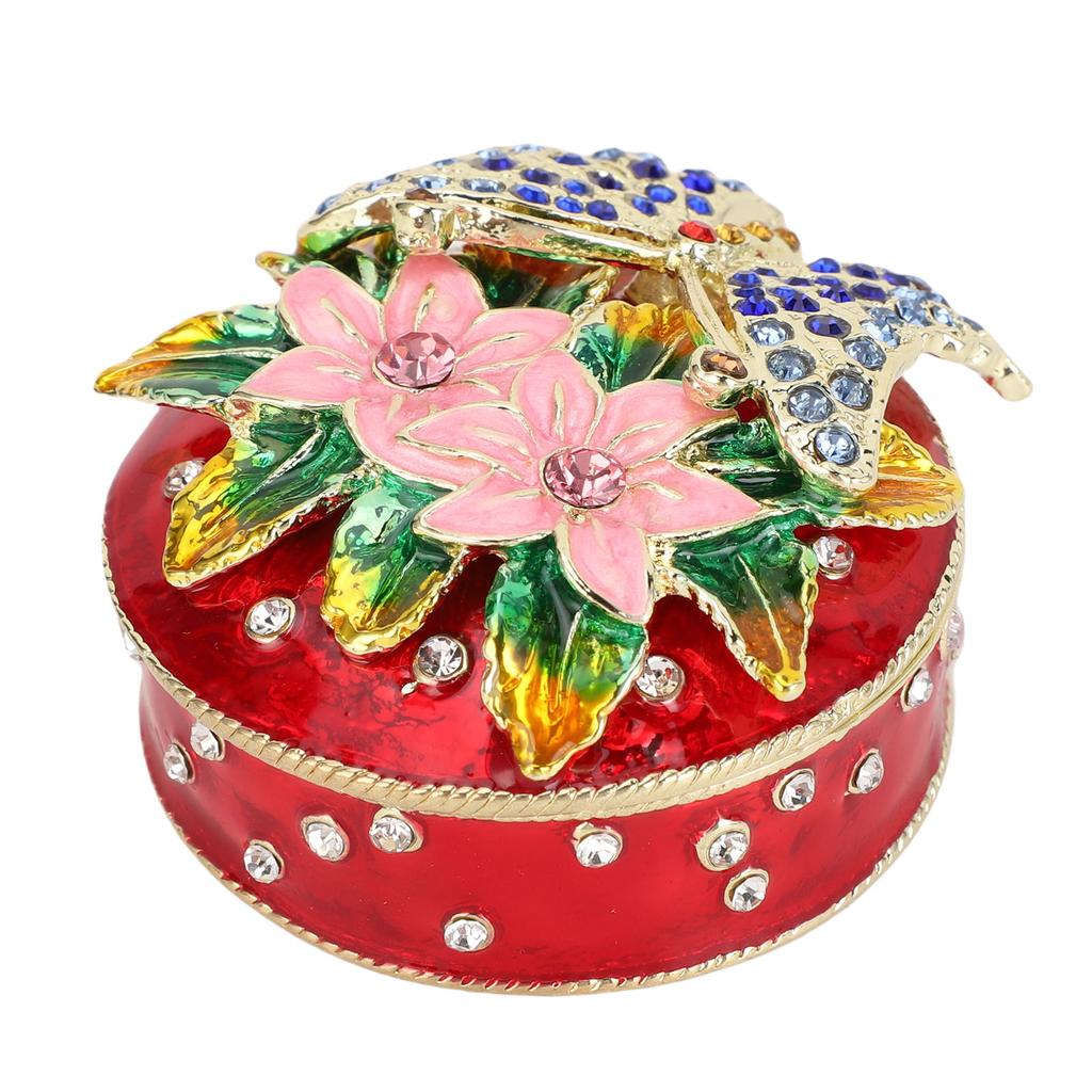 Butterfly Jewelry Box Metal Elegant Enameled Trinket Storage Box for Bathroom Bedroom Home Decor