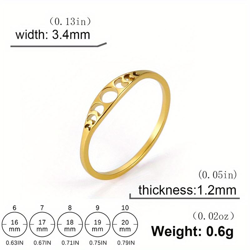 Simple and Fashionable Ring, Elegant Sun Moon Phase Women's Ring, Jewelry Wedding Gift.