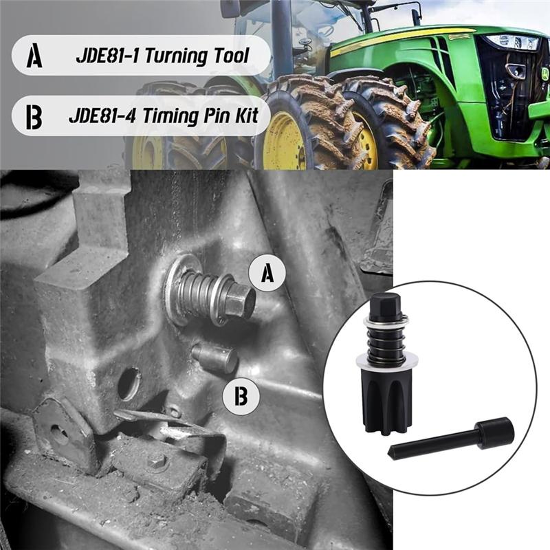 Engine Turning Tool And Timing Pin Kit For John Deere 4024, 4039, 4045, 4239, 4276, 6359, 6619 JDE81-1 JDE81-4