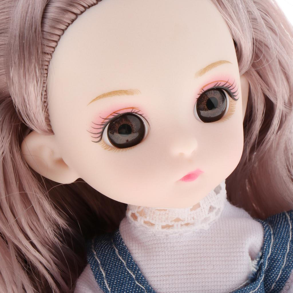 16CM Doll Toy Fashion with Long Hair White Skin Dolls Dress Up Outfits