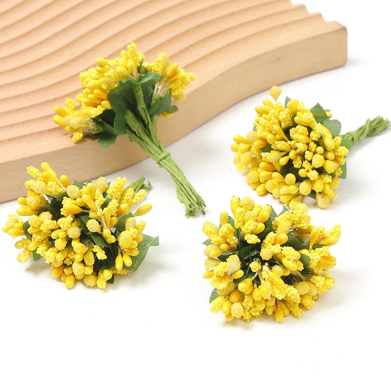 Artificial Flowers Stamen Bouquet for Home Room Decor Wedding Marriage Decoration Garland Mother's Day Gift Scrapbook Accessory KTY