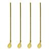 4Pcs Multicolor Long Straw Spoon 18/10 Stainless Steel straight Reusable Straw Bar Party Cocktail Coffee Stirring Drinking Spoon