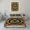 Baroque Gold Floral Pattern Bedding Duvet Cover Set  (1*Duvet Cover 2*Pillowcases, Without Duvet Insert)