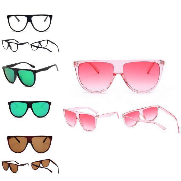 Black Oversized Shadow Sunglasses Flat Top Shield Womens Elegant Highquality Eyewear