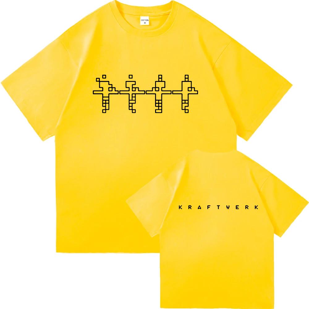 Kraftwerk Graphic Print T-shirt Short Sleeve Cotton Male Tshirts Unisex Streetwear Hip Hop Fashion Casual Loose Men T Shirt Tees