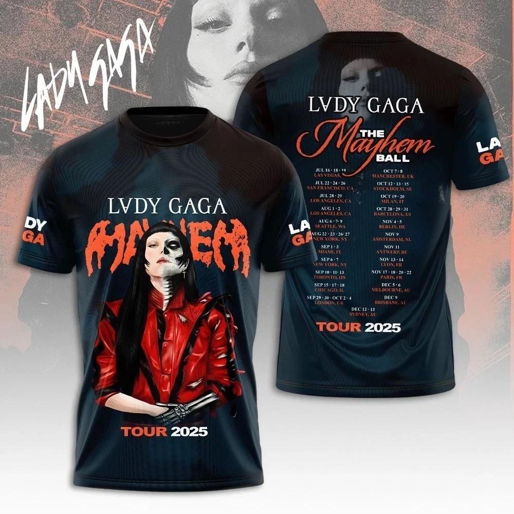 Lady Gaga The Mayhem Ball Tour 2026 3D T-Shirt Szie S-5XL PP3D088 XXXXL