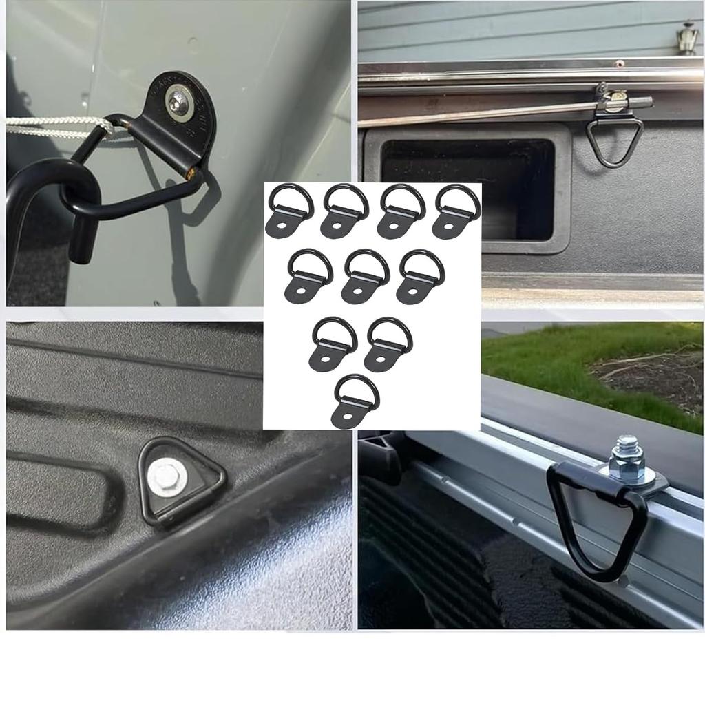 Mirhua Set of 10 Tie Down Rings Bike Hooks 6.5mm Hole Bike Luggage Hooks