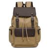 Men's Canvas Backpack Laptop Bag College Student Commuter Travel Drawstring Backpack Flip Cover School Bag Retro Backpack Men