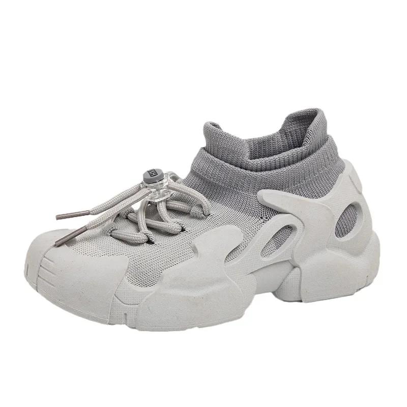 Mesh Knitted Boys Girl's Sneakers Slip On Comfortable Children Sport Shoes Spring Autumn Anti Slip Soft Kids Running Shoes