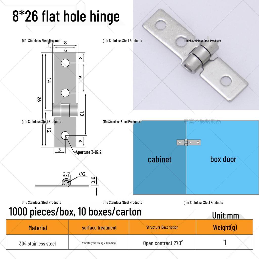 304 Stainless Steel Mini Hinge for Small Cabinets, Jewelry Boxes, and Crafts