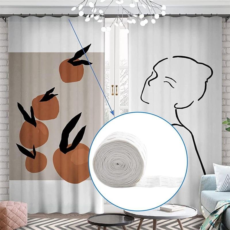 10Metri/10.9Yarzi Bandă pentru Cap de Perdea cu Pliuri Bandă Detașabilă pentru Cap de Perdea Pentru Perdele Ușoare Perdea de Fereastră Perdea de Ușă