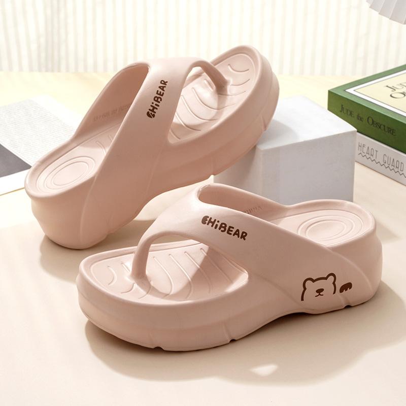 Flip-flops Women Wear Thick-soled Non-slip and Wear-resistant Sandals EVA Home Stepping On Shit Versatile High-end Slippers In Summer